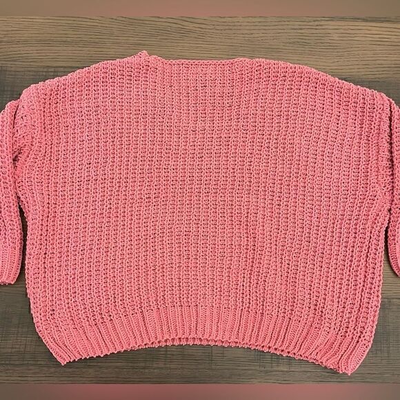 ANDREE by Unit S/M Mauve Chunky Knit V Neck Sweater - Picture 2 of 9